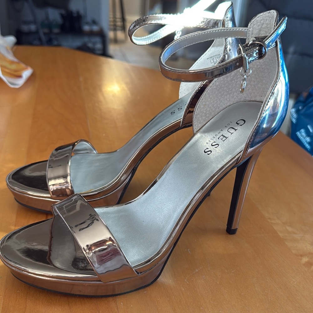 Vintage GUESS Silver Platform Heels